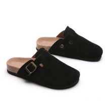 Pantoufles Boston Clog pour femmes, sandales à pied en liège pour hommes et mules en daim pour femmes avec support à nœud, nouvelle collection 2024