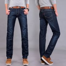 Pantalon en jean droit pour homme, pantalon d'affaires pour jeune homme