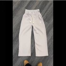 Pantalon de jogging taille haute tendance pour hommes et femmes - Pantalon de jogging ample à jambes larges avec cordon de serrage, style européen et américain