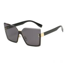 Lunettes de soleil à demi-monture en métal pour femmes, style européen et américain, verres anti-UV