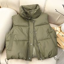 Vêtements pour femmes Gilet en coton pour femmes Gilet court d'automne et d'hiver Veste en coton Gilet épais Gilet diffusion en direct