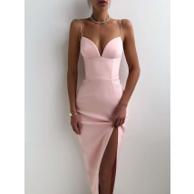 Sexy strapless multi-color sleeveless dress