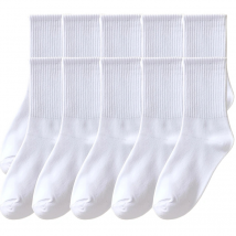 10 paires de chaussettes mi-automne et hiver pour femmes, chaussettes hautes de couleur pure pour couple, chaussettes longues pour hommes