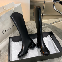 Chaussettes élastiques confortables à la mode, bottes, chaussures pour femmes, chaudes et antidérapantes