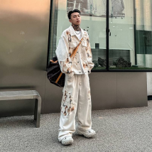 Vêtements pour hommes cool et haut de gamme, veste et pantalon de costume à flamme épissée