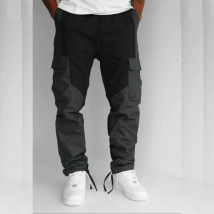 Pantalon cargo au design asymétrique pour hommes Pantalon cargo à panneau de terrain