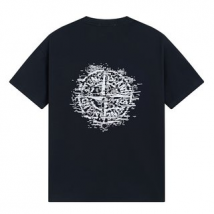 Stone men women island Mosaic logo printed short sleeve T-shirt