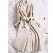 Women's Clothing Double faced cashmere coat medium length