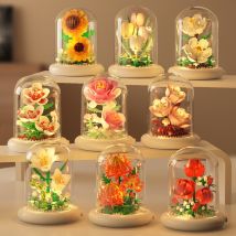 Building Blocks compatible Lego immortal flower building blocks sunflower succulent potted rose building blocks desktop ornaments