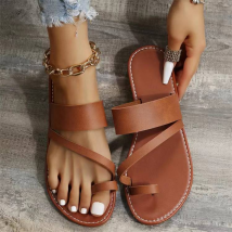 New Women's Slippers Large Size Women's Shoes Fashion Spring Summer Europe And The United States Flat Set Toe Comfortable