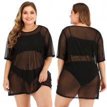 Jupe de plage en maille transparente pour femmes, grande taille, Sexy, chemisier, Bikini