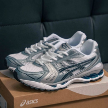 Asics Gel Kayano 14 "White Fjord Grey" Comfortable, Versatile, Anti Slip, Wear Resistant, Low Cut Running Shoes For Men And Women