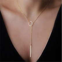 Pull chaîne collier cercle bande Long collier pour femmes cadeau collier collares tour de cou