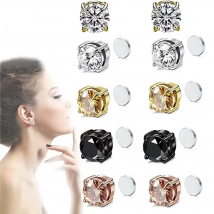 Bijoux unisexes Boucles d'oreilles à clip d'oreille à succion magnétique Boucles d'oreilles en zircon Boucles d'oreilles mode unisexe