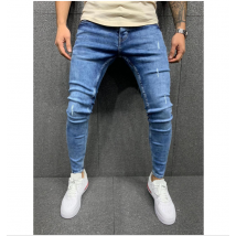 Jeans stretch crayon effiloché pour hommes Jeans skinny pour hommes