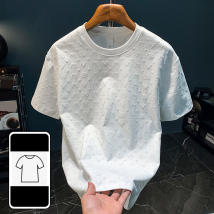 Vêtements pour hommes T-shirt à manches courtes haut de gamme pour hommes en été avec hauts à manches courtes à épaules droites imprimées, T-shirt décontracté de luxe haut de gamme pour hommes