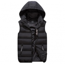 Gilet pour homme en coton épais avec capuche pour jeune