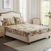 Wild Leopard Print 3D Bed Skirt - Polyester Fitted Sheet Cover Jungle Animal Print Bedroom Decor (Queen/King Size Deep Pocket Wrinkle-Resistant)​