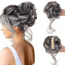 Postiche de chignon désordonné, postiche de queue de cheval de chignon bouclé ondulé pour un usage quotidien