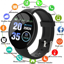 D18 Smart Watch Heart Rate Monitor Men's Women's Smartwatch Round Fitness Digital Watches For Men Women Band Bracelet PK D20 Y68