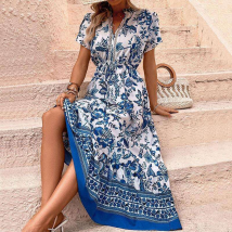 Robe d'été femme bohème imprimée