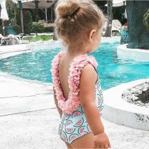 Mother & Kids Baby Girl Watermelon Swimsuit 3D Flower Bikini Swimming Swimwear