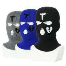 new warm ear protection knitted ski hat three hole balaclava outdoor cycling head cover