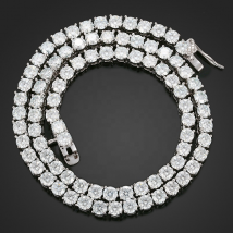 Collier en argent Sterling glacé pour hommes, 3-5mm, couleur DEF VVS Moissanite, chaîne de Tennis, bijoux hip hop, vente en gros