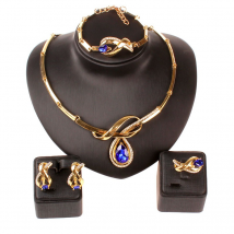 Perles africaines ensemble de bijoux fins or Colo clair cristal autrichien femmes mariage collier Bracelet boucle d&#39;oreille anneau
