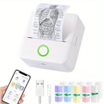 Mini Printer Portable Sticker Thermal Printer Inkless Pocket Photo Printer, Study Printer for Pictures, Photos, Journals, DIY