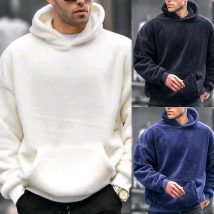 Men's clothing plus fleece youth hoodie Men's fashion casual winter jumper