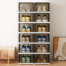 Home Garden Shoes Box Foldable Shoes Storage Box Adjustable Shoes Cabinet Installation Transparent Shoe Storange Shoe Rack, Shoe Organizer