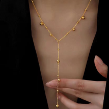 Collier à pendentif Long en acier inoxydable pour femmes, Niche Simple, personnalité, bijoux de fête, vente en gros
