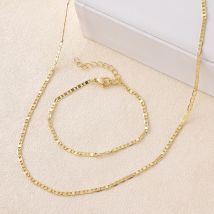 Fashion naked chain necklace set gold clavicle chain female personality simple bracelet pig nose chain