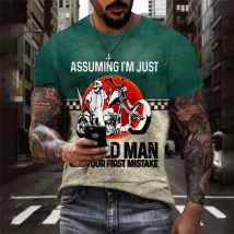 New men's white and black striped gradient color 3D printed T-shirt for summer 2023