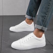 Chaussures pour hommes, chaussures blanches pour hommes, baskets grande taille