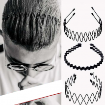 Bandeau unisexe pour hommes, mode, tête d'huile, épingles à cheveux de sport pour hommes, grand bandeau arrière, épingle à cheveux ondulée.