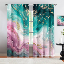 Lot de 2 rideaux occultants à motif marbre 3D, parfaits pour un salon, une chambre ou une décoration d'intérieur, pour une chambre romantique