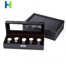 watch box 5-bit premium PU leather plush lock 10-bit watch box