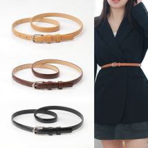 New Belt Women's Korean Version Fashion Alloy Pin Buckle Women's Thin Belt With Skirt Small Suit Simple Style Belt