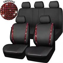 Housse de siège de voiture en cuir diamant Hot Diamond Housse de siège de voiture universelle en diamant Ensemble de 9 pièces