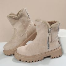 Large size snow boots women's winter new cashmere women's shoes warm boots cotton shoes