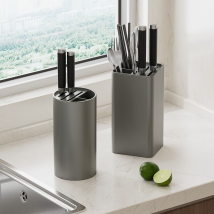 Porte-couteau gris étagère de rangement couteau multifonctionnel ciseaux cuisine comptoir porte-couteau support boîte de rangement