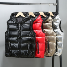 Men's down cotton vest bright face handsome Korean version of the trend to wear vest vest sleeveless coat