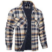 Vêtements pour hommes vestes à manches longues revers à carreaux chemise épaisse veste pour hommes