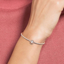 Bracelet Swarovski Sparkling Dance en blanc et or rose