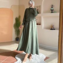 Vêtements pour femmes Chemise à manches longues Tempérament Jupe longue pour femme Jupe de costume