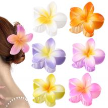 Pince à cheveux en forme de fleur dégradée, épingle à cheveux en forme de requin, épingle à cheveux en forme de frangipanier