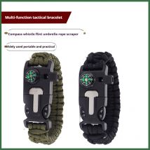 Nouveau bracelet sifflet à décibels élevés, bracelet de survie en silex multifonctionnel tactique extérieur