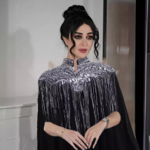2024 Saudi Middle East Muslim sequins tassel heavy two piece suit dress robe national costume for women